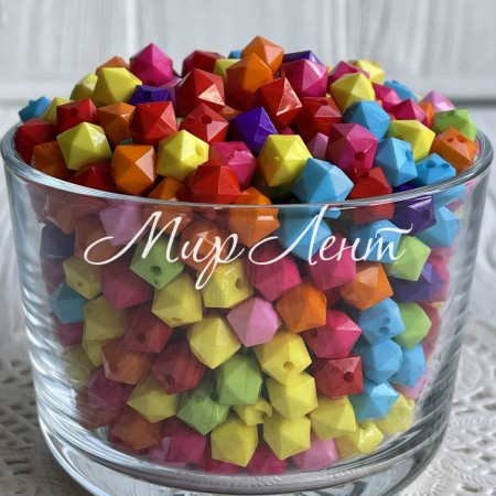 Бусина ромбовидный квадрат, 8 мм, цветной микс, упаковка 500 г