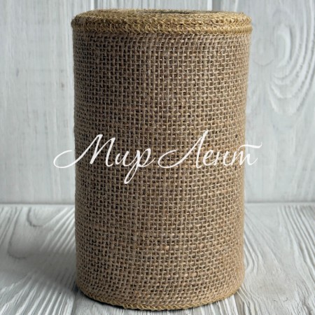 Лента-мешковина, 14 см, натуральный, рулон 5 м