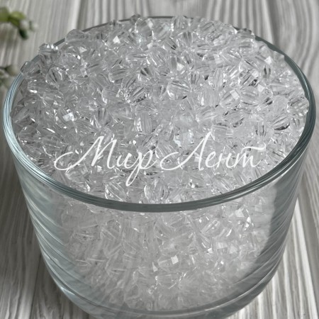 Хрусталь, 5 мм, прозрачный ромбовидный (пластик), упаковка 500 г