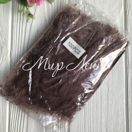 Перья лебединые, 12-16 см, коньячный, упаковка 100 шт.