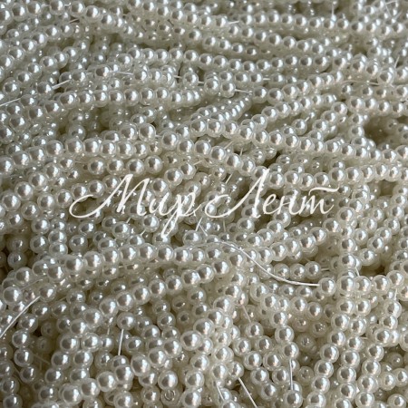 Жемчуг на нити Vip, 5 мм, молочный, упаковка 500 г