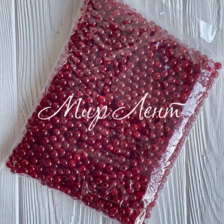 Бусина "битое стекло", 10 мм, бургунди, большая упаковка 500 г