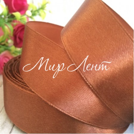 Атлас 2,5 см, шоколадный, рулон 33 м, УПАКОВКА 5 рулонов