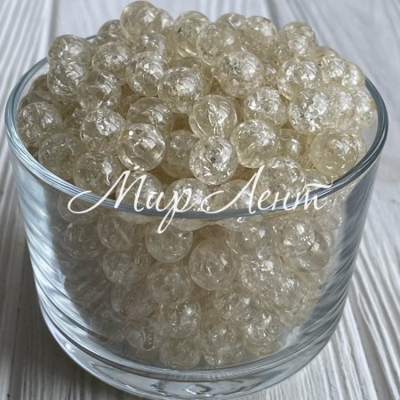 Бусина "бите скло", 8 мм, молочний, упаковка 250 г