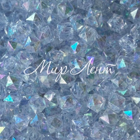 Хрусталь перламутр кубовидный, 10 мм, прозрачный, упаковка 500 г