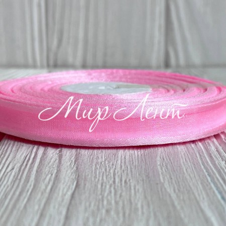 Органза с атласным кантом, 1,2 см, светло-розовая, рулон 45 м