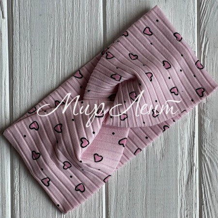 Повязка рубчик в сердечко детская (до 7 лет), 18х9 см, светло-розовая, шт.