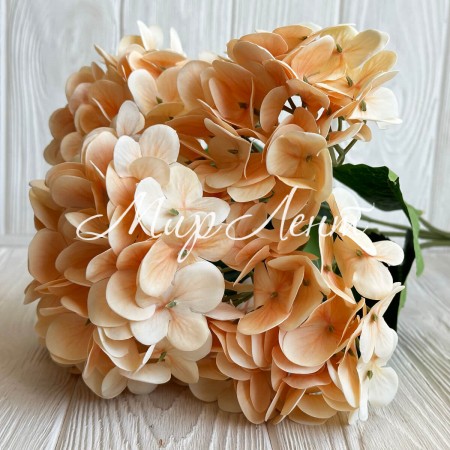 Гортензия (букет), 45 см, персиковая, шт.