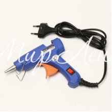 Клеевой термопистолет с выключателем (IHELI JQI), 20 W, под стержни 7 мм, синий