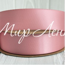 Двусторонняя атласная лента New (премиум), 2,5 см, пудровая, рулон 23 м