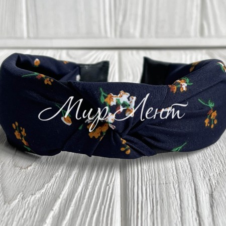 Обруч чалма маленька квіточка, 4 см, сапфіровий, шт.