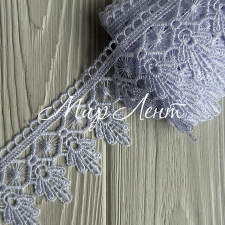 Кружево макраме (D30227), 5,5 см, белое, рулон 9 м