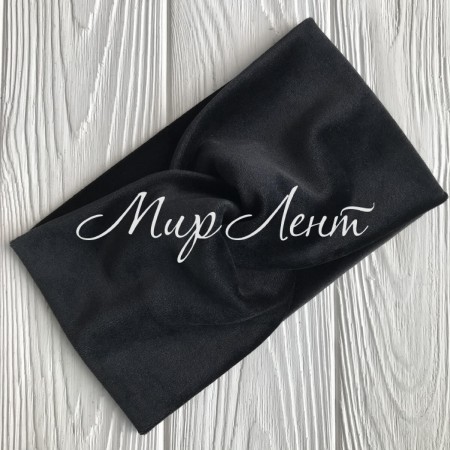 Пов'язка спорт велюр, 12 см, чорний, шт.