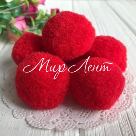 Помпоны, 4 см, красный, упаковка 250 шт.