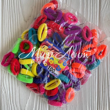 Резинка Barbi, 2,3 см, цветной микс с желтым, упаковка 100 шт.