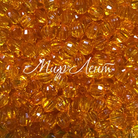 Хрусталь, 8 мм, оранжевый (пластик), упаковка 500 г