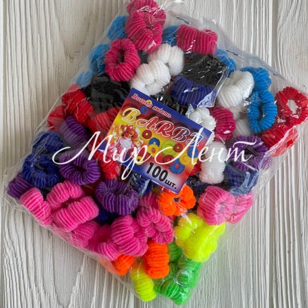 Резинка Barbi (цветочек), 2 см, кольоровий мікс, упаковка 100 шт.