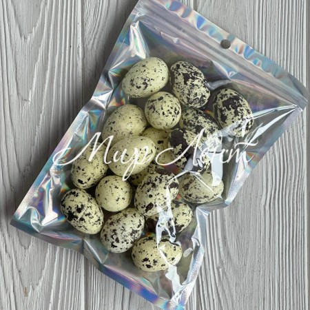 Пасхальные яйца (L00736), 3х4 см, светло-желтые с черным, упаковка 18 шт.