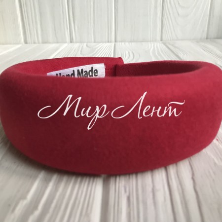 Обруч замшевый объемный, 4 см, малиново-красный, шт.