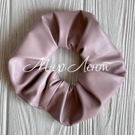 Скранч экокожа, 12 см, ванильно-пудровый, шт.