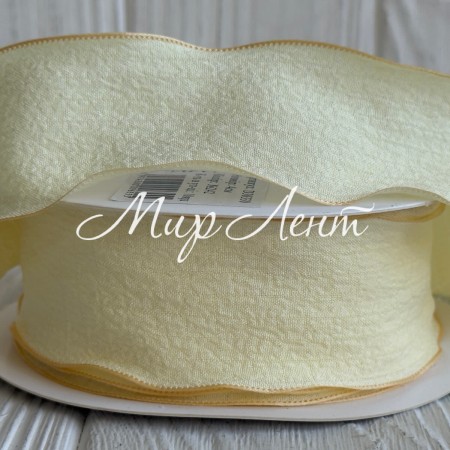 Стрічка жатка (D30330), 4 см, лимонна, рулон 9 м