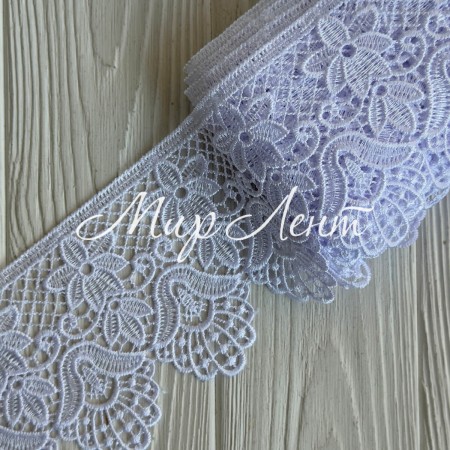 Кружево макраме (D30217), 10 см, белое, рулон 9 м