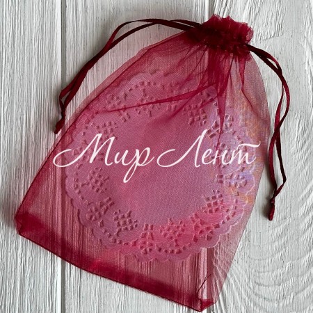 Органзовый мешочек, 13х18 см, бордовый, упаковка 100 шт.