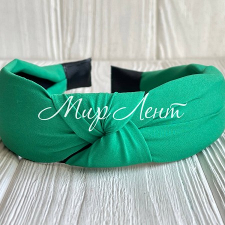Обруч софт чалма однотонный, 4 см, зеленый, шт.