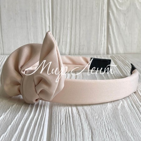 Обруч софт солоха однотонный, 2,5 см, бежевый, шт.