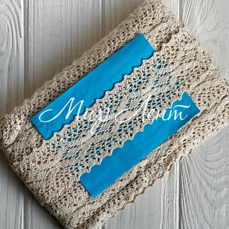 Кружево вязаное (D30095 / A039), 5,3 см, молочное, рулон 13 м