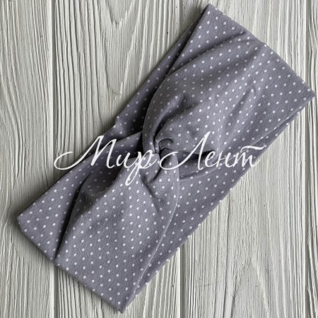 Повязка стрейч кулир, 10х21 см, серая в мелкий горох, шт.