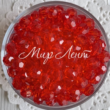 Хрусталь круглый, 10 мм, красный, упаковка 500 г