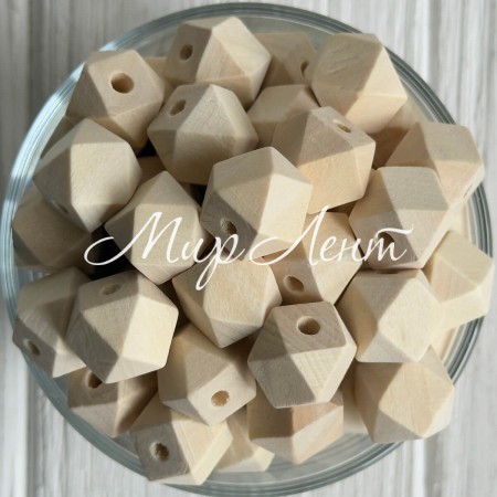 Дерев'яні намистини куб, 14 мм, натуральні, упаковка 500 г