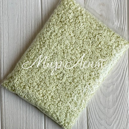 Плоские бусины, 6 мм, молочные, Большая упаковка 500 г