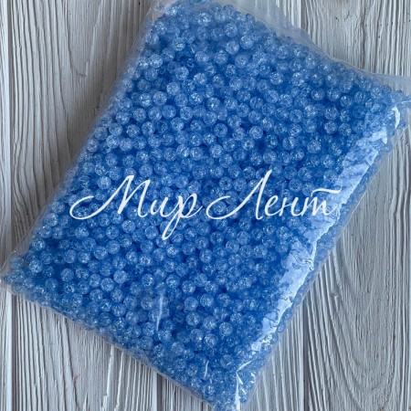 Бусина "бите скло", 10 мм, небесно-блакитна, велика упаковка 500 г