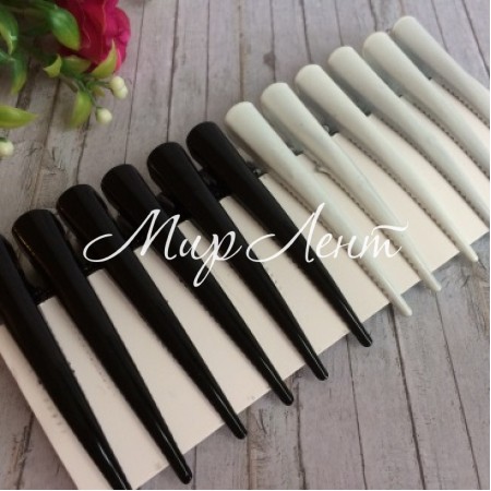 Заколка стрела, 7,5 см, черная и белая (глянец), упаковка 12 шт.