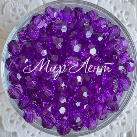 Кришталь круглий, 10 мм, темно-фіолетовий, упаковка 500 г