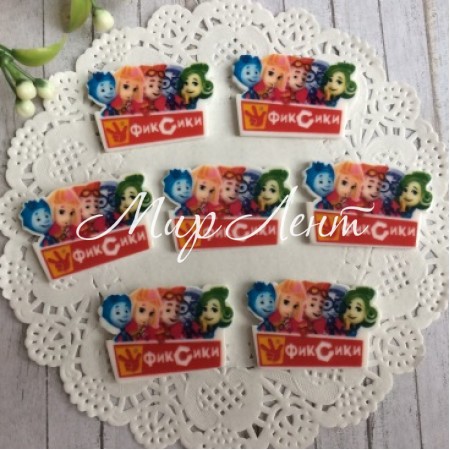 Кабошон, Фиксики с надписью, 3,2х2,1 см, упаковка 25 шт.