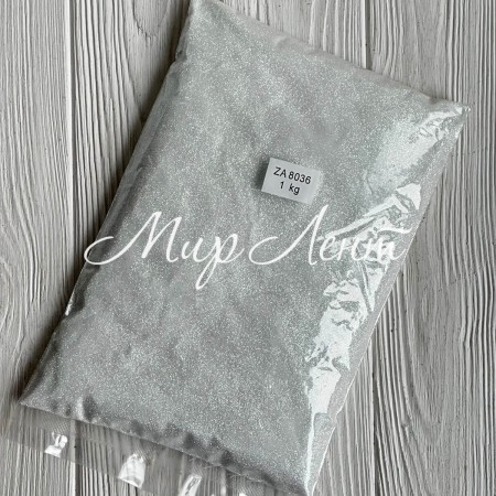 Присипка глиттер, 1/96, білий перламутр, упаковка 1 кг