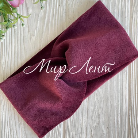 Повязка спорт велюр mini, 9х18 см, бордовая, шт.