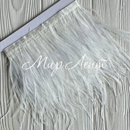 Тесьма из страусиных перьев, 10-15 см, айвори, рулон 2 м