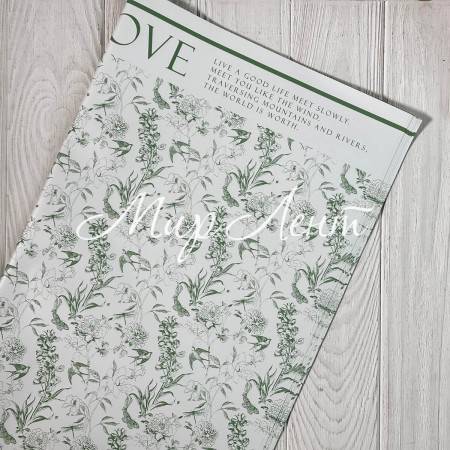 Плівка з перламутром "Romantic love", 57х57 см, зелена, упаковка 20 шт.