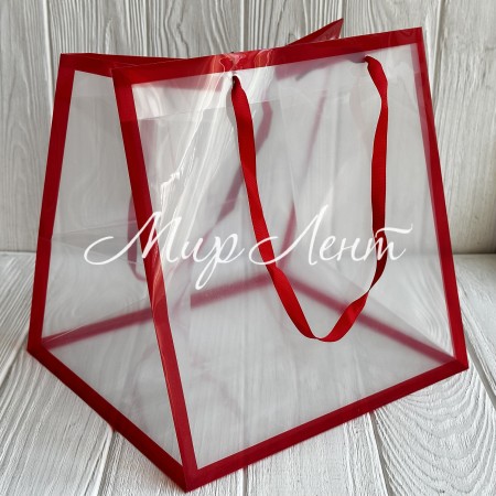 Пакет пластиковый квадратный, 25 см, красный, упаковка 10 шт.