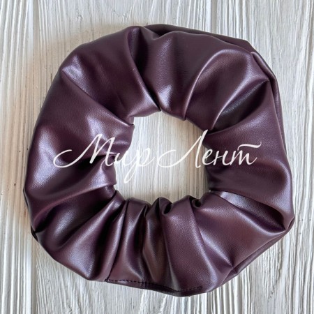 Скранч экокожа, 12 см, вишневый, шт.