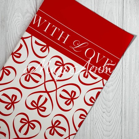 Пленка плотная с принтом (J00402), 57х57 см, красный, упаковка 20 шт.