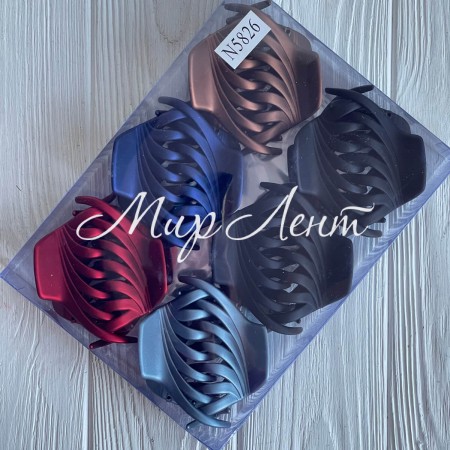 Краб для волосся, матовий овал (№5827), 5,5х3,5 см, упаковка 12 шт.