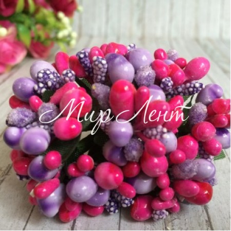 Веточка Wow, малиново-лиловая, упаковка 12 пучков