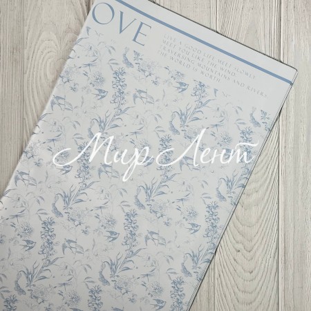 Пленка с перламутром "Romantic love", 57х57 см, голубая, упаковка 20 шт.