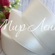 Атлас 2,5 см, айвори, рулон 33 м