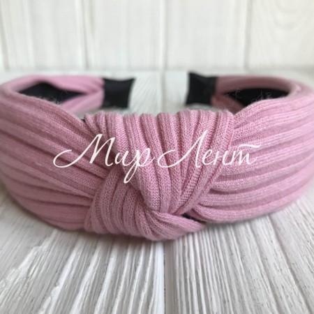 Обруч чалма трикотаж мустанг, 3 см, розовый, шт.